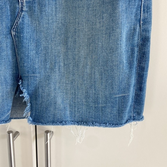 Mother The Sacred Slit Mini Denim Skirt in Where There's Smoke - Picture 10 of 14